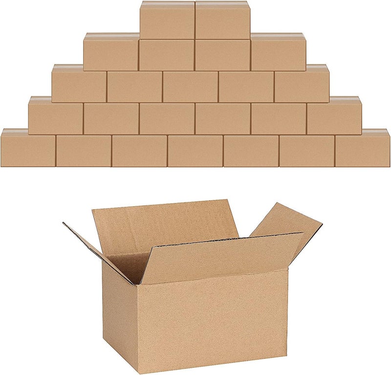 ZBEIVAN 7x5x4 Inches Shipping Boxes Pack of 25, Small Corrugated Cardboard Box for Business Mailing Packaging, Brown - Image 1